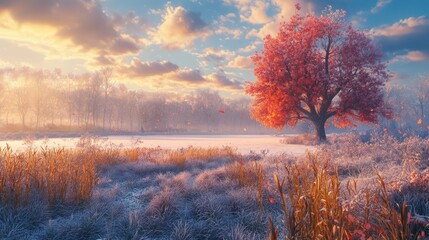 Frosty mornings with autumn colors