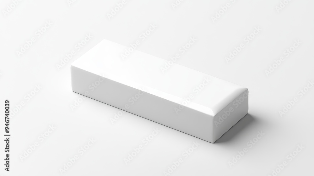 Poster a white rectangular object on a white surface