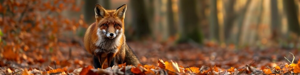 Fototapeta premium fox in the forest.