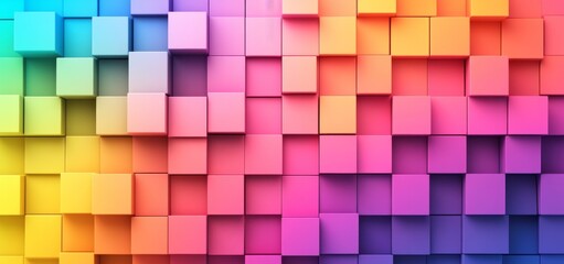 Colorful rainbow cubes abstract background. Stock rainbow cubes background. Pattern of color rainbow cubes.