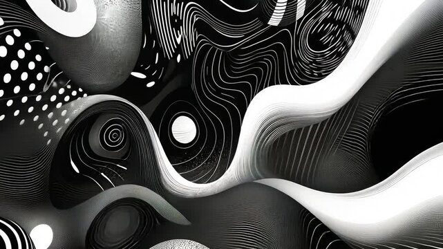 Monochrome Motion Animation with Abstract Shapes