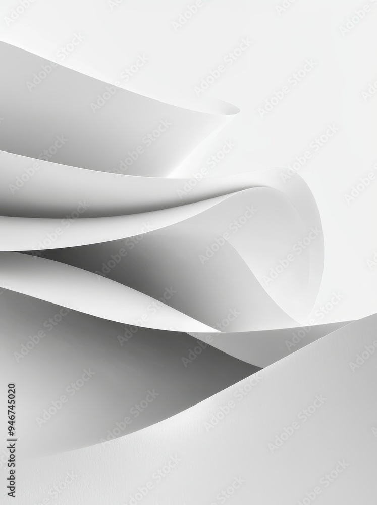 Poster the background texture is abstract white with dynamic blurs and curves. it features detailed fractal