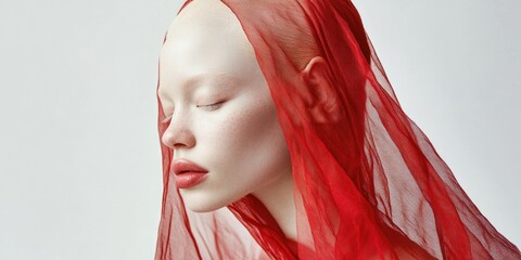 Elegant Red Veil Photography