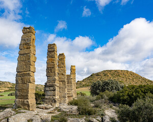 Roman site of Los Bañales in Zaragoza. Aragon. Spain