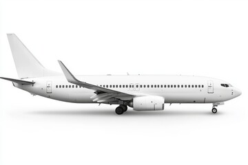Obraz premium On a transparent background, a wide-body passenger airliner flies