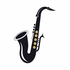 saxophone on a white background