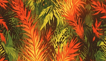 Animal Pattern Safari Jungle Wild Print Background Colorful Graphic Design