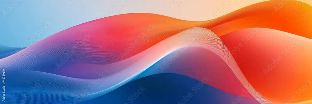 Aufkleber the abstract background with waves, the abstract colorful background, the abstract background with v