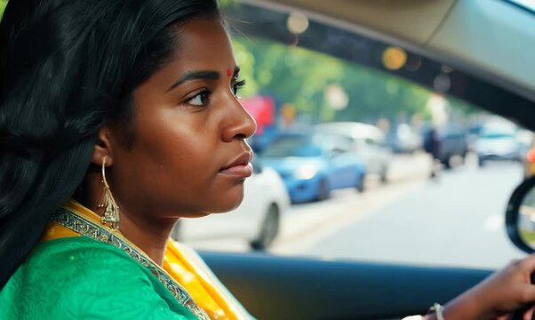 Zambian Woman Parallel Parking in Busy Urban Street