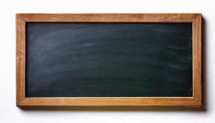 Obraz premium 木製のフレームに囲まれた黒板が映し出されています。黒板には何も書かれておらず、滑らかな表面が広がっています。シンプルでクラシックなデザインが特徴で、背景は白で統一されています。generative AI