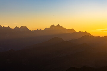 Sunset Over Mountains