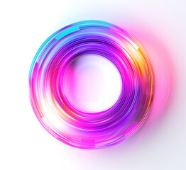 A colorful lighting circle with a white background