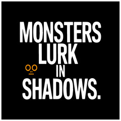 Halloween vector graphic design monsters lurk in shadows 