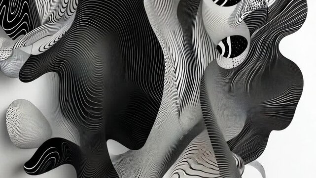 Abstract Monochrome Pattern with Retro Motion Animation