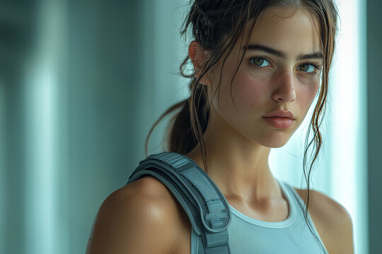 A person with a visible shoulder brace on their arm, illustrating recovery and support for shoulder injuries. Concept of shoulder injuries and rehabilitation.