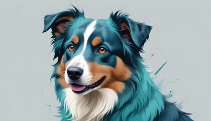 Fototapeta premium Colorful Dog Portrait Painting Beautiful Dogs Animal Background Graphic Design