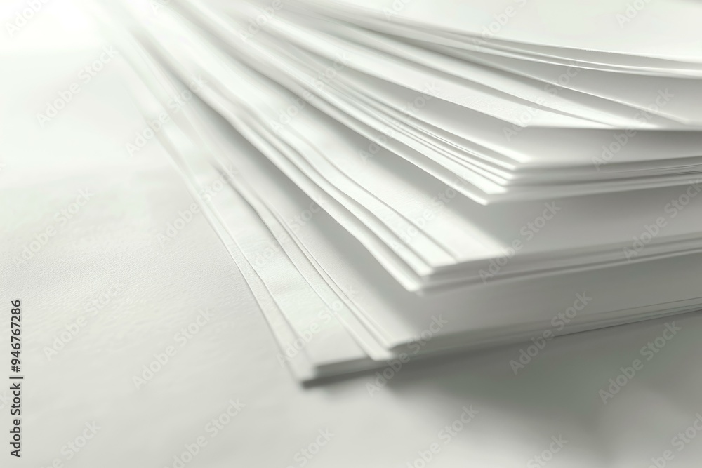 Poster stack of blank white paper sheets is creating an abstract background