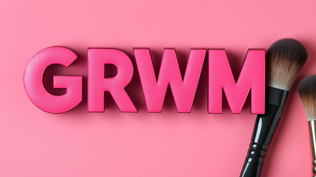 Get Ready With Me (GRWM) beauty and morning routine concept, social media trend and meme