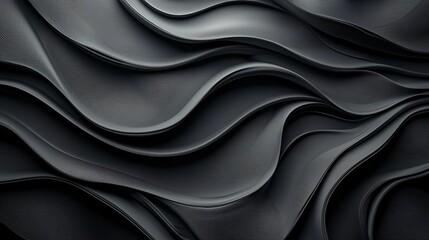 Fototapeta premium Abstract Black Wave Pattern Background.