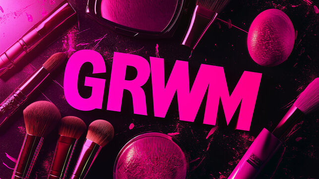 Get Ready With Me (GRWM) beauty and morning routine concept, social media trend and meme