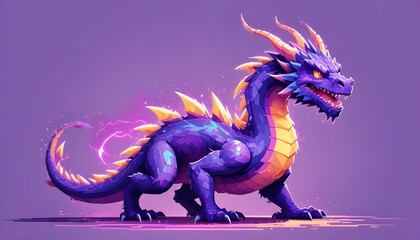 Purple Dragon Portrait Painting Beautiful Fantasy Character Background Graphic Banner Design