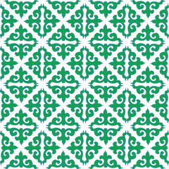 Real Tatar seamless pattern. Islamic floral geometry. Culture of the Tatar people, symbols of green and red