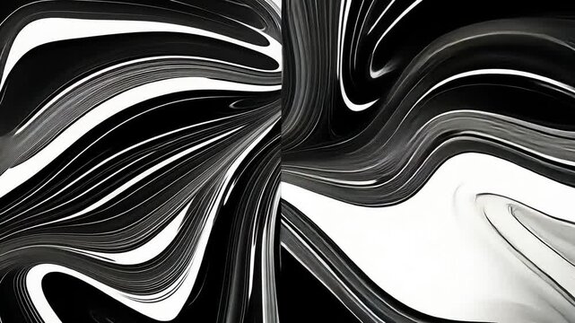 Minimalist Black and White Motion Design with Wavy Vibe
