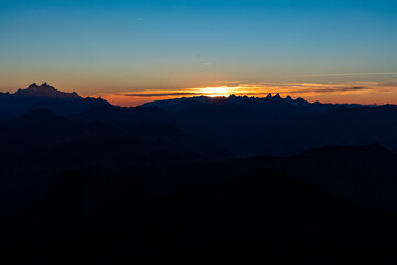 Sunset Over Mountains