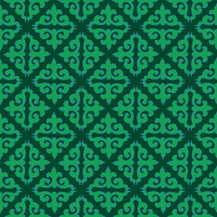 Real Tatar seamless pattern. Islamic floral geometry. Culture of the Tatar people, symbols of green and red