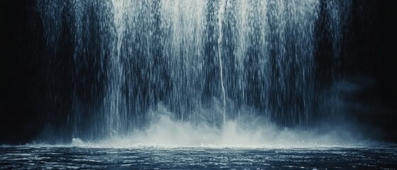 Waterfall cascading into a pool of water