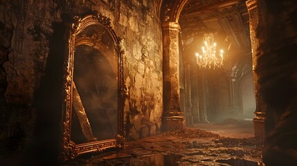 Obraz premium Magic mirror showing an alternate reality