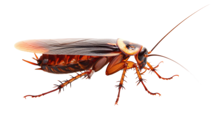 Cockroach carrier pathogens isolated on white background