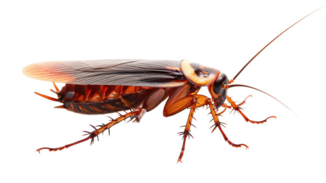 Cockroach carrier pathogens isolated on white background