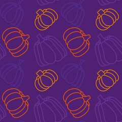 Halloween cute pumpkins seamless monsters pattern for wrapping paper and fabric