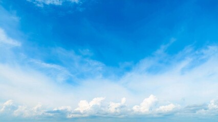Fototapeta premium Clear Blue Sky with White Clouds Background 