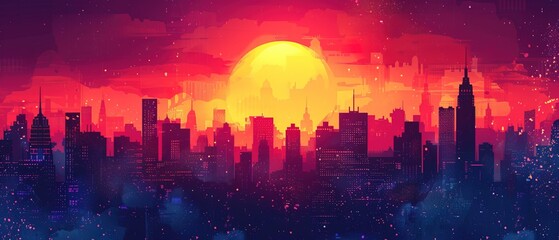 Blank colorful comic abstract city background template 