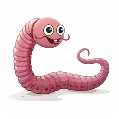 Fototapeta premium Earthworm Light element animal cartoon isolated whitebackground 16:9