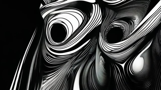 Abstract Retro Monochrome Lines with Motion Animation