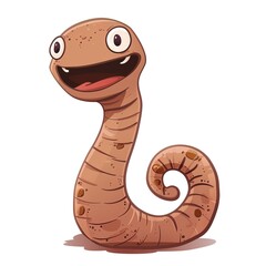 Fototapeta premium Earthworm Pride emotion fantasy animal cartoon isolated whitebackground