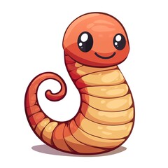 Fototapeta premium Earthworm Pride emotion fantasy animal cartoon isolated whitebackground