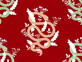 Cartoon animals seamless snake pattern for wrapping and kids new 2025 year