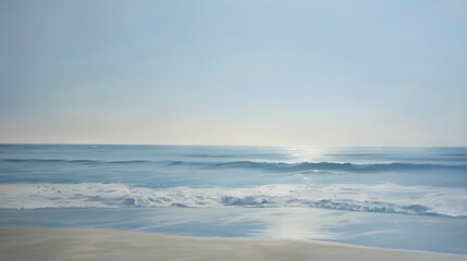 Obraz premium Ocean coast oil painting impressionism twilight peaceful