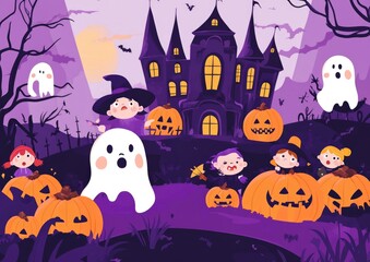 Free Halloween concept background wallpaper poster with copy space