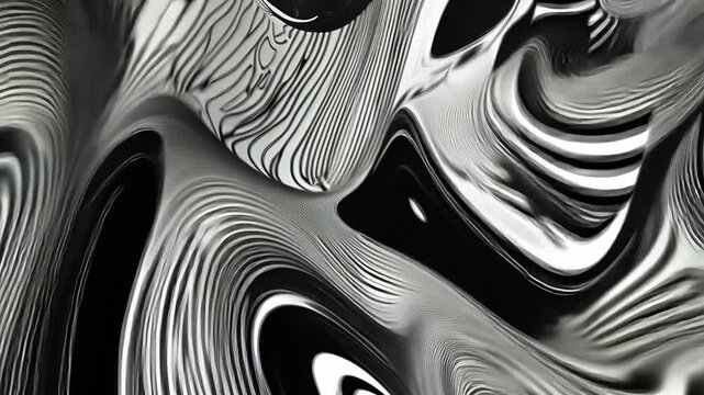 Abstract Retro Monochrome Swirling Shapes with Motion Animation