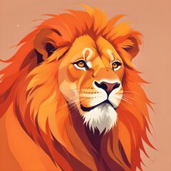 Fototapeta premium Colorful Lion Portrait Wild King Cat Painting Beautiful Animal Background Graphic Design