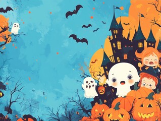 Fototapeta premium Free Halloween concept background wallpaper poster with copy space
