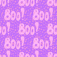 Halloween ghost seamless cartoon pattern for wrapping paper and fabrics