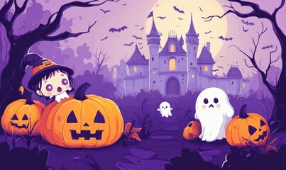 Free Halloween concept background wallpaper poster with copy space