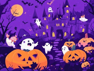 Fototapeta premium Free Halloween concept background wallpaper poster with copy space