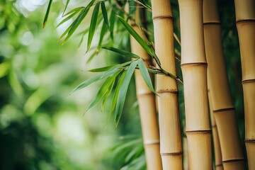 Tall and slender bamboo stalks